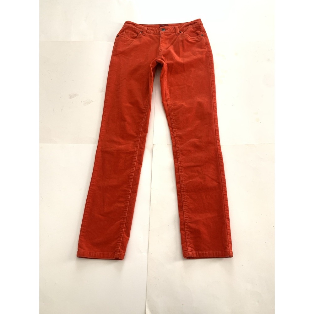Merona Fit Two Stretch Corduroy Pants Women's Size 4 Orange Straight Leg Retro